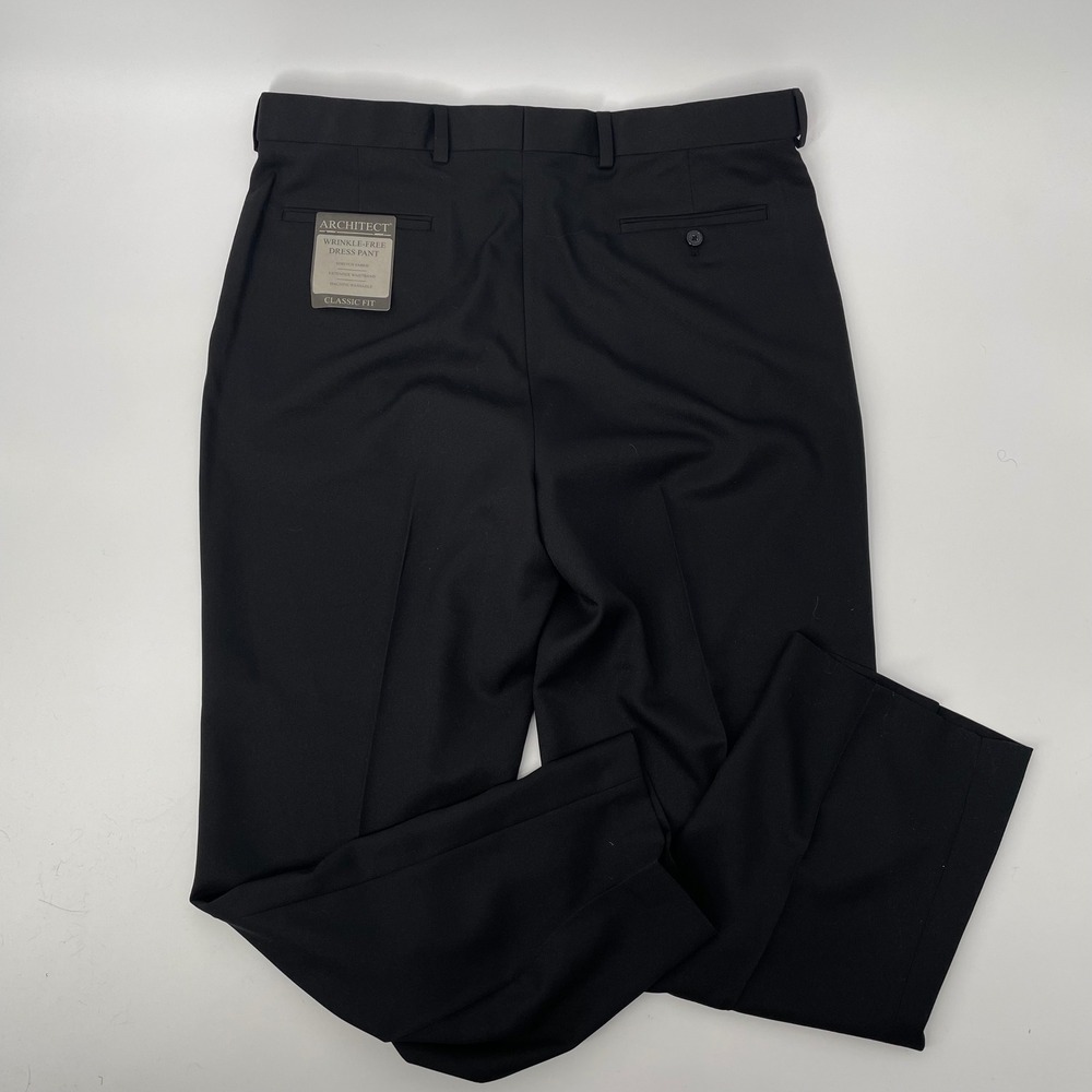 ARCHITECT Men 38x30 Black Classic Fit Wrinkle Free Dress Pants‎ Stretch Extender - Picture 5 of 10
